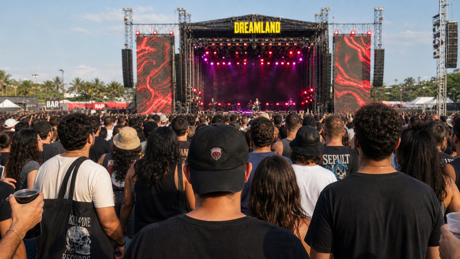 Público acompanha o palco principal de Dreamland